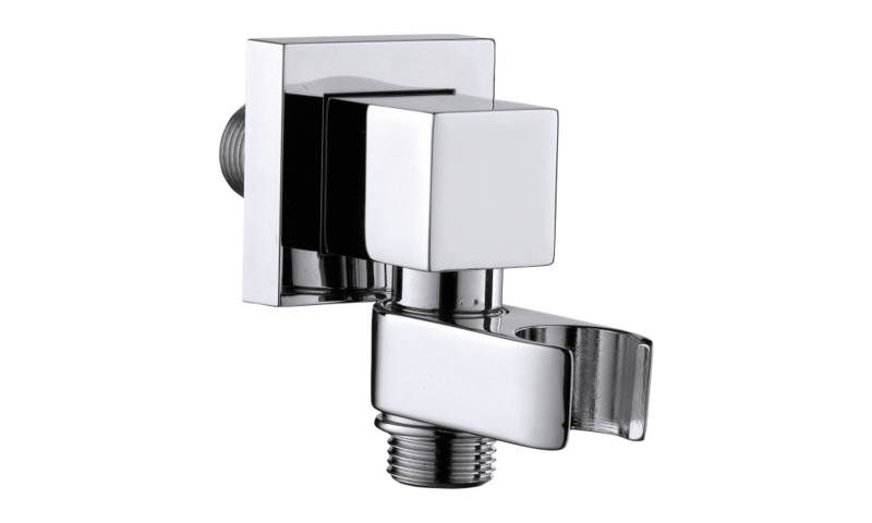 BOSSINI C55000 SUPPORTO DOCCIA CUBE IN OTTONE CON PRESA ACQUA E ATTACCO GIREVOLE CONICO-CROMATO