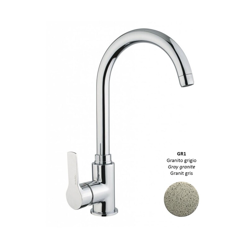 GABOLI KHUGA MISCELATORE LAVELLO CANNA ORIENTABILE D.24-GRANITO GRIGIO