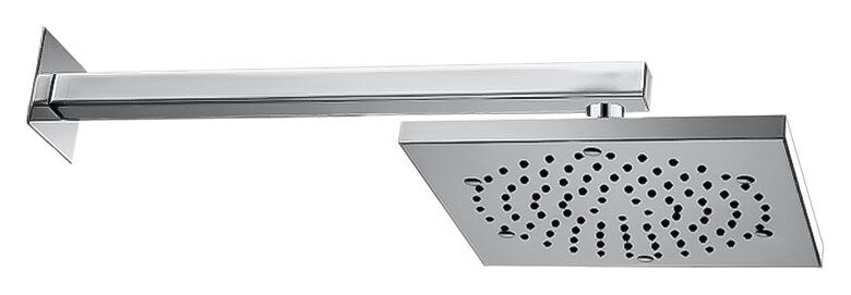 BOSSINI H69720G KIT BRACCIO DOCCIA CM.30 CON SOFFIONE DOCCIA CUBE 210x210-CROMATO