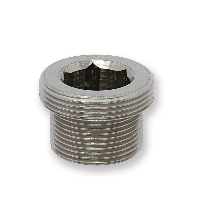 RIDUZIONE PER AREATORE CON FILETTO INCASSATO 18/1 MASCHIO x 22/1 MASCHIO-OTTONE CROMATO