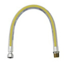 BON FLEX 1/2 M.F. L.1250 MM TUBO FLESSIBILE A316L PER GAS RIVESTITO CON GUAINA GIALLA