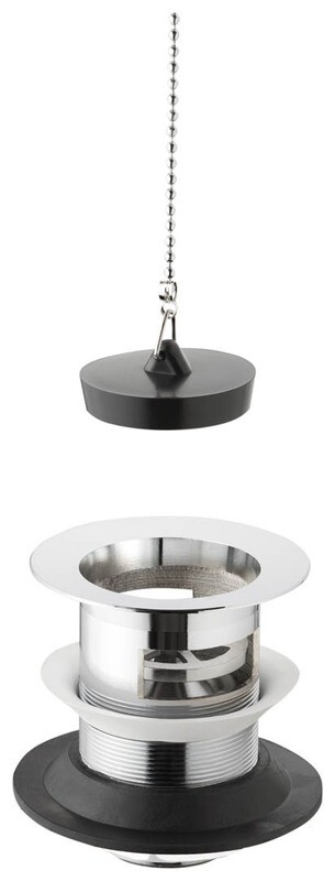 TEA PILETTA SIFONATA 1.1/4 CON TROPPOPIENO PER LAVELLO/LAVATOIO IN OTTONE CROMATO