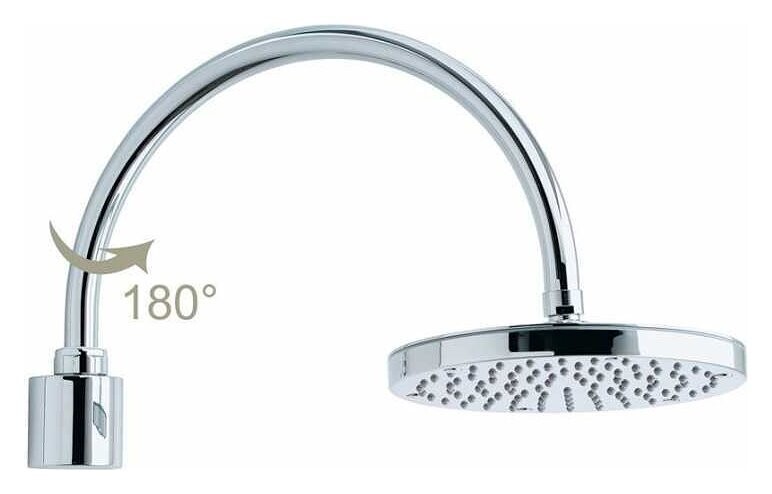 BOSSINI H51405 SOFFIONE DOCCIA OKI-ARC D.200 CON BRACCIO DOCCIA GIREVOLE 1/2 M.-CROMATO