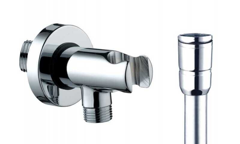 BOSSINI C69027.8  SET CON SUPPORTO ARRESTO ACQUA 1/2 M. E FLESSIBILE CROMOLUX CM.80-CROMATO