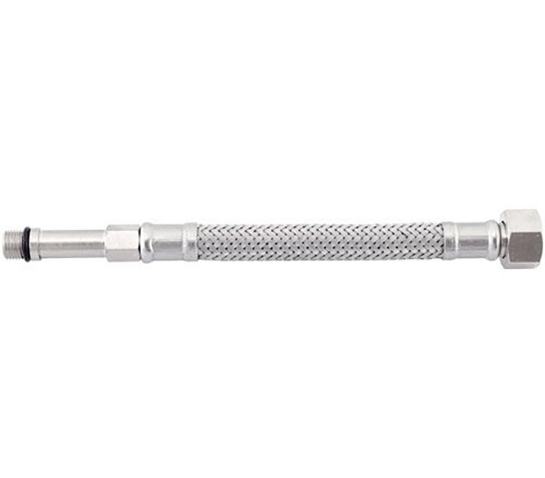 FLESSIBILE TRECCIATO PER MONOFORO IN ACCIAIO INOX 304 DN8 ML 10x1 3/8 F. CM.35