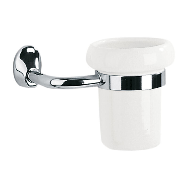 LINEAG SERIE PRESTIGE PORTASPAZZOLINI CERAMICA IN OTTONE CROMATO