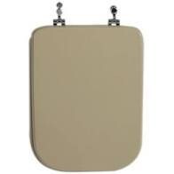 SEDILE COPRIWATER LEGNO POLIESTERE MOD.CONCA COLORE VISONE-CERNIERE ACCIAIO INOX