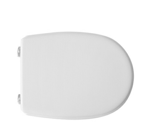 SEDILE COPRIWATER LEGNO POLIESTERE MOD.ARETUSA CESAME BIANCO-CERNIERE IN OTTONE CROMATO