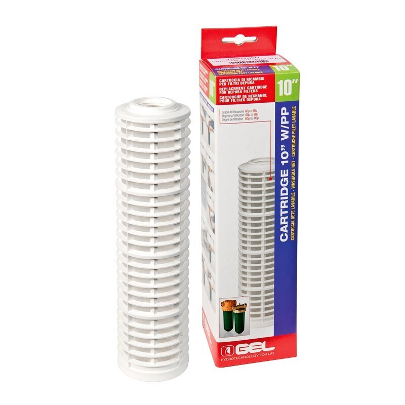 CARTUCCIA 10" RETE LAVABILE PP 60 MICRON PER DEPURA 1000 GEL