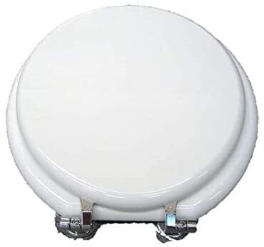 SEDILE COPRIWATER LEGNO POLIESTERE MOD.SMALL SOSPESO BIANCO IDEAL STANDARD-CERNIERE IN OTTONE CROMATO