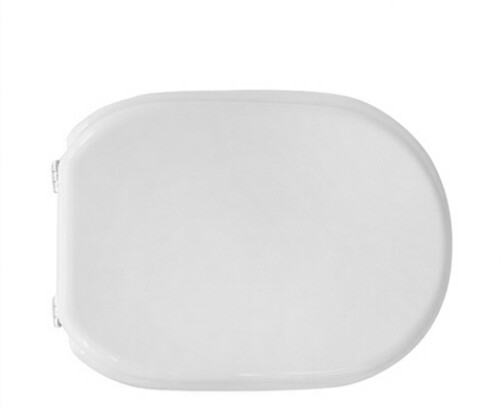 SEDILE COPRIWATER LEGNO POLIESTERE MOD.BELLE EPOQUE CESAME BIANCO-CERNIERE IN OTTONE CROMATO