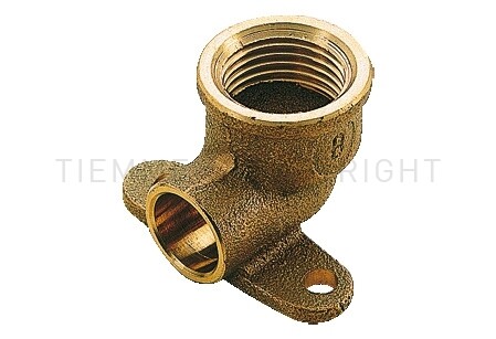 4472B GOMITO FEMMINA 14x1/2 CON FLANGIA 2 FORI IN BRONZO