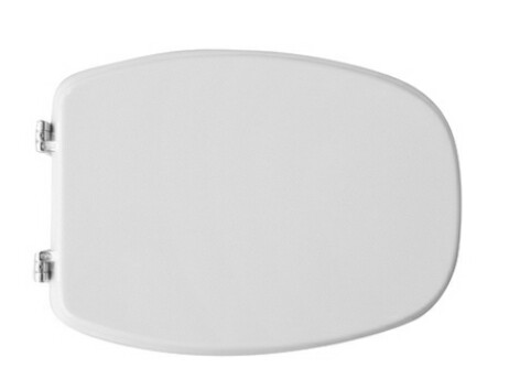 SEDILE COPRIWATER LEGNO POLIESTERE MOD.NORDICA VAVID BIANCO EURO-CERNIERE IN OTTONE CROMATO