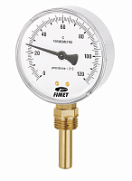 TBR-80/VE TERMOMETRO BIMETALLICO DN 80 SCALA 0-120° CON POZZETTO L.10 CM. 1/2 RADIALE