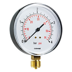 M 100 RM MANOMETRO DN 100 0-4 BAR 1/2 RADIALE CASSA ACCIAIO