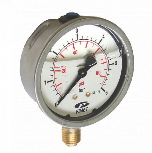 MG1-INOX 100 MANOMETRO GLICERINA DN 100 0-16 BAR 1/2 RADIALE CASSA INOX