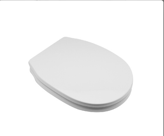 SEDILE COPRIWATER LEGNO POLIESTERE MOD.CONNECT BIANCO EURO-CERNIERE IN OTTONE CROMATO