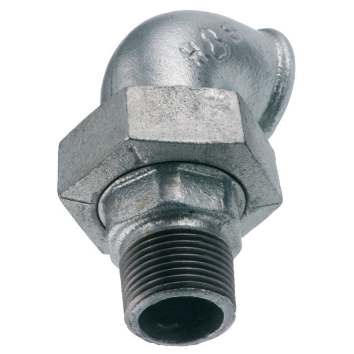 FIG.97 BOCCHETTONE CURVO PIANO 1/4 M.F.IN GHISA ZINCATA