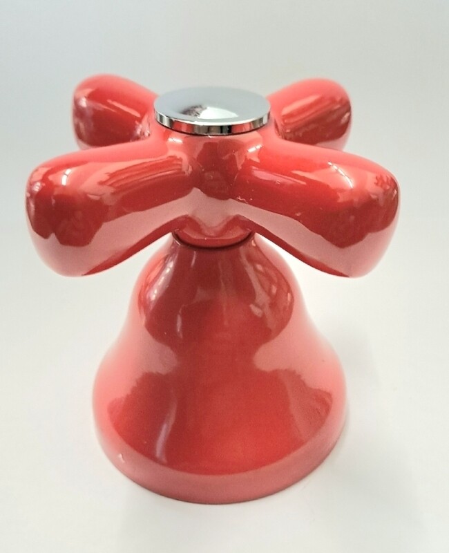 OTTONE MELODA KIT MANIGLIA + CAPPUCCIO SERIE FLOREX LUX-COLORE ROSSO-CROMO