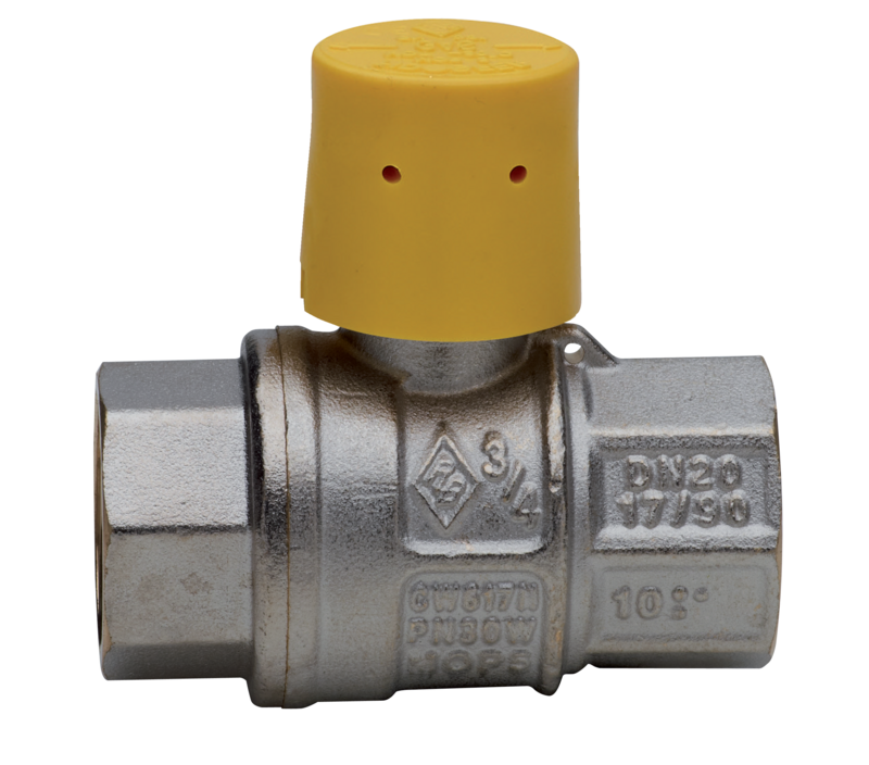 9044 1" F.F. VALVOLA SFERA PER COLONNA MONTANTE GAS CON CAPPUCCIO PIOMBABILE