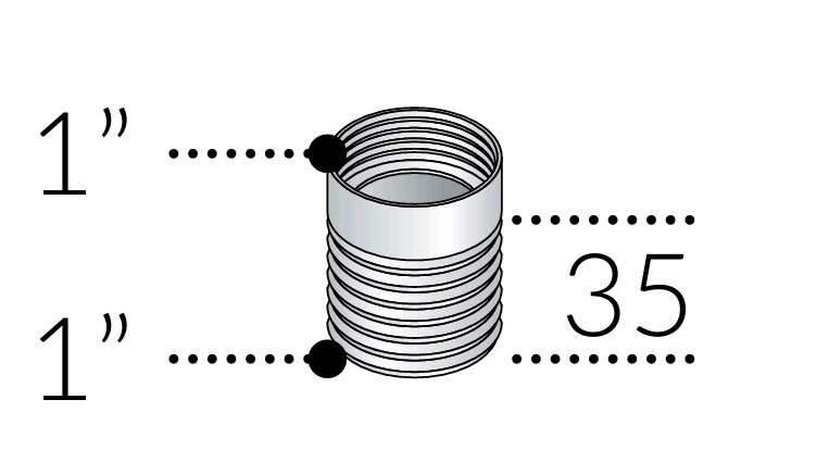 TEA PROLUNGA M.F. 1" IN OTTONE CROMATO PER SIFONI INCASSO LAVATRICE