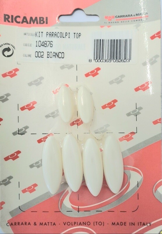 KIT PARACOLPI 6 PEZZI x COPRIWATER TOP CARRARA E MATTA-COLORE BIANCO