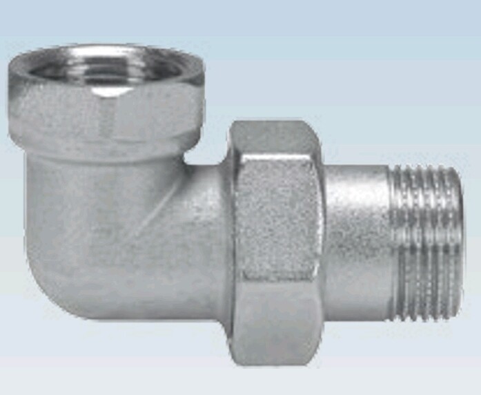 RACCORDO 1.1/4 CURVO 3 PEZZI 90° M.F. CON O-RING NBR-SABBIATO CROMATO