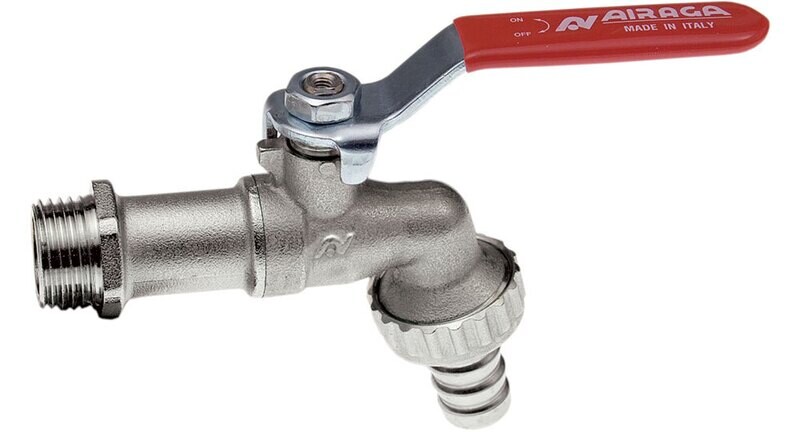 RUBINETTO A SFERA 3/4 CON PORTAGOMMA -LEVA ACCIAIO RIVESTITA PVC