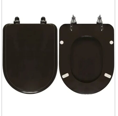 SEDILE COPRIWATER LEGNO POLIESTERE MOD.SINTESI CESAME VISONE-CERNIERE IN ACCIAO INOX