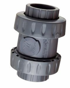 VALVOLA DI RITEGNO A SFERA INCOLLO FEMMINA D.40 PVC-U GRIGIO