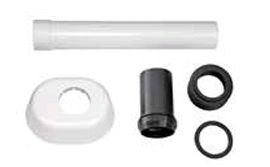 CANOTTO IN PLASTICA  PER WC D.40 x CM.25 COMPLETO DI ROSONE-BIANCO