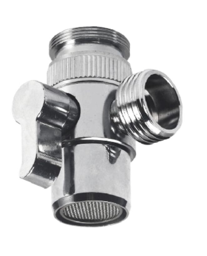 RUBINETTO CON AREATORE E DEVIATORE USCITA 1/2-OTTONE CROMATO