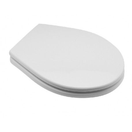 SEDILE COPRIWATER LEGNO POLIESTERE MOD.COLIBRI'/PANDA BIANCO-CERNIERE IN OTTONE CROMATO
