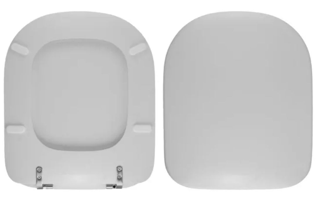 SEDILE COPRIWATER LEGNO POLIESTERE MOD.TESI CLASSIC SOSPESO BIANCO IDEAL STANDARD-CERNIERE IN OTTONE CROMATO