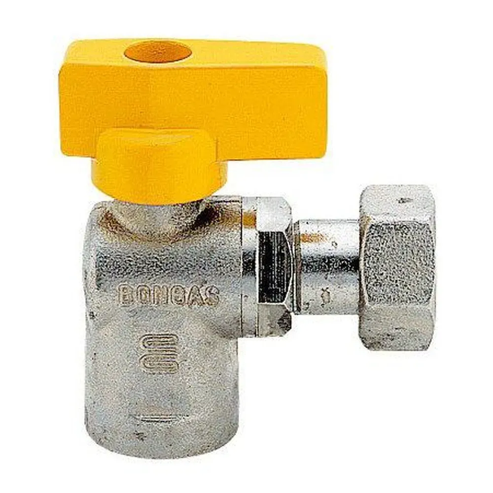 RUBINETTO SFERA GAS A SQUADRA FEMMINA 1/2x 1/2 GIRELLO FEMMINA- BONGAS