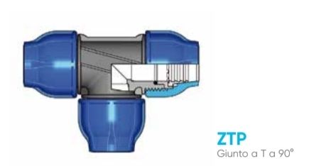 FIP GIUNTO A TE 90°D.25 A COMPRESSIONE MAGNUM ZTP