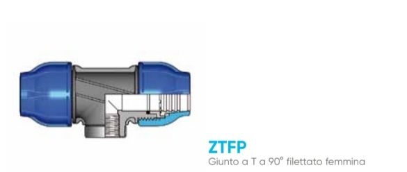 FIP GIUNTO A TE 90°FILETTO FEMMINA D.20x1/2 A COMPRESSIONE MAGNUM ZTFP