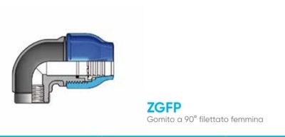 FIP GIUNTO A GOMITO 90°FILETTO FEMMINA D.40x1.1/4 A COMPRESSIONE MAGNUM ZGFP- CON ANELLO DI RIFORZO IN ACCIAIO INOX