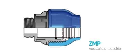 FIP GIUNTO ADATTATORE MASCHIO D.40x1.1/4 A COMPRESSIONE MAGNUM ZMP
