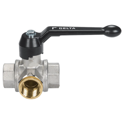 DELTA 1150 1.1/2 VALVOLA A SFERA IN OTTONE 3 VIE FORATA DELTA 1150 1.1/2 VALVOLA A SFERA IN OTTONE 3 VIE FORATA "L"