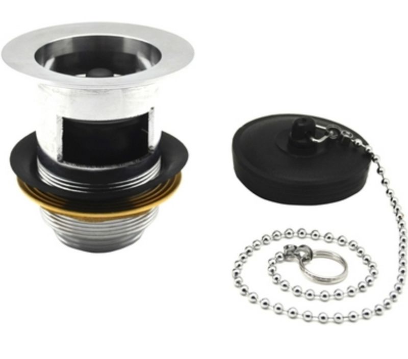 PILETTONE  SIFONATO 1.1/4 CON TROPPOPIENO PER LAVELLO/LAVATOIO IN OTTONE CROMATO