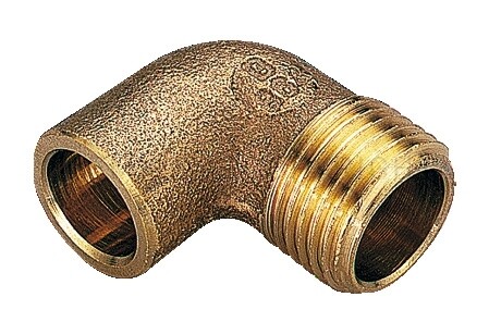 4092B GOMITO MASCHIO 22x1/2 IN BRONZO
