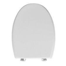 SEDILE COPRIWATER LEGNO POLIESTERE MOD.TONDA BIANCO EURO-CERNIERE IN OTTONE CROMATO SEDILE COPRIWATER LEGNO POLIESTERE MOD.TONDA BIANCO EURO-CERNIERE IN OTTONE CROMATO