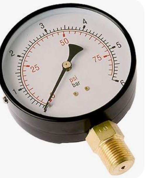 MANOMETRO CASSA ACCIAIO D.63 0+4 BAR/60 PSI ATTACCO RADIALE 1/4 BSP