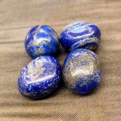 Set of 4 Energized Pebbles of Lapis Lazuli