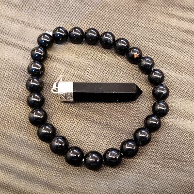 Energized Black Tourmaline Bracelet + Pendant Combo