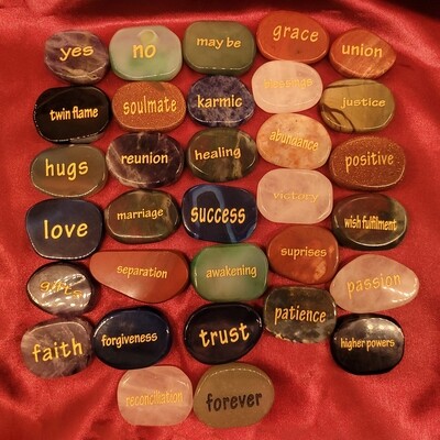 Set of 32 Energized Angel Answers Pebbles