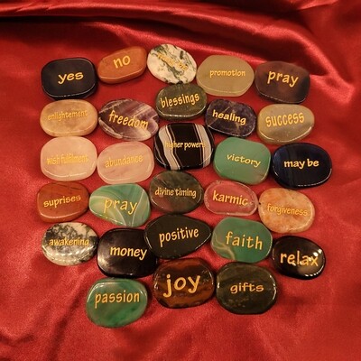 Set of 28 Energized Angel Answers Pebbles