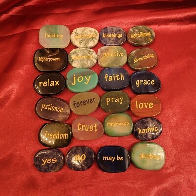 Set of 24 Energized Angel Answers Pebbles
