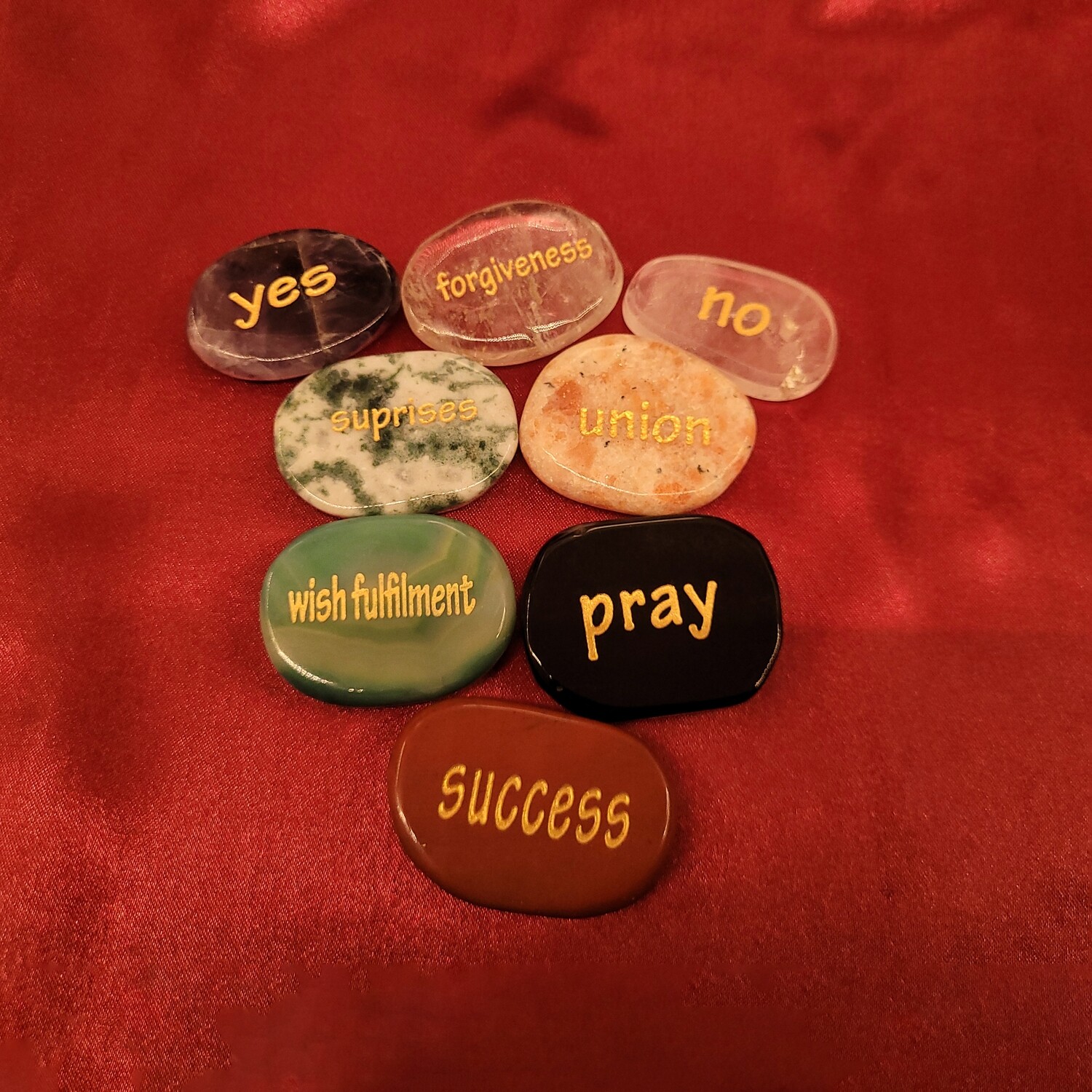 Set of 8 Energized Angel Answers Pebbles